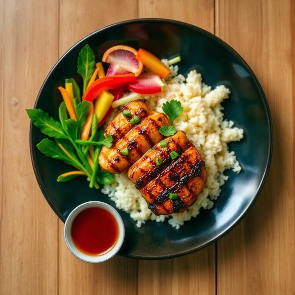 Lemongrass grilled chicken plate